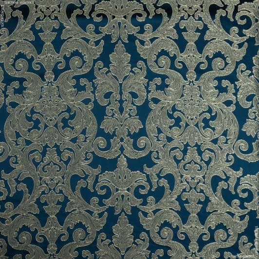Ткани атлас/сатин - Портьерная ткань Ревю фон синий