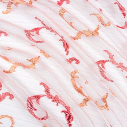 Ткани для декора - Тюль органза Ванесса ветка цвет бежевый, терракот