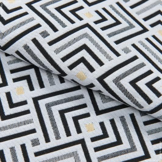 Ткани для декора - Жаккард Геометрия черно-белая