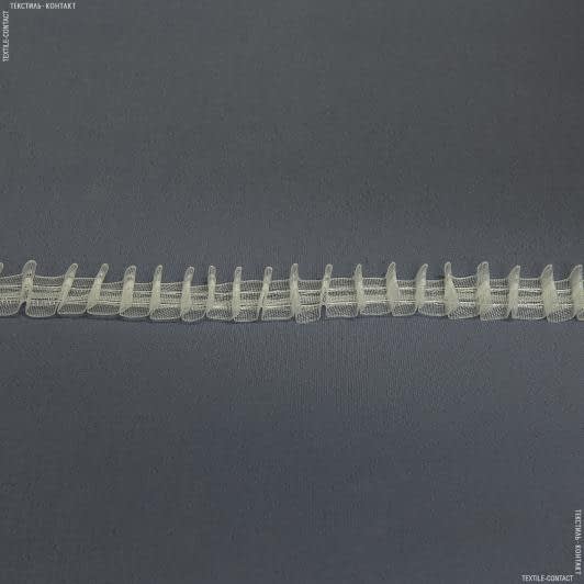 Ткани для декора - Тесьма шторная Равномерная направленная складка прозрачная КС-1:2 20мм±0.5мм/100м (аналог161106)