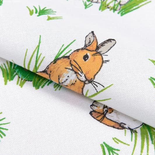 Ткани horeca - Ткань скатертная рогожка пасхальный кролик