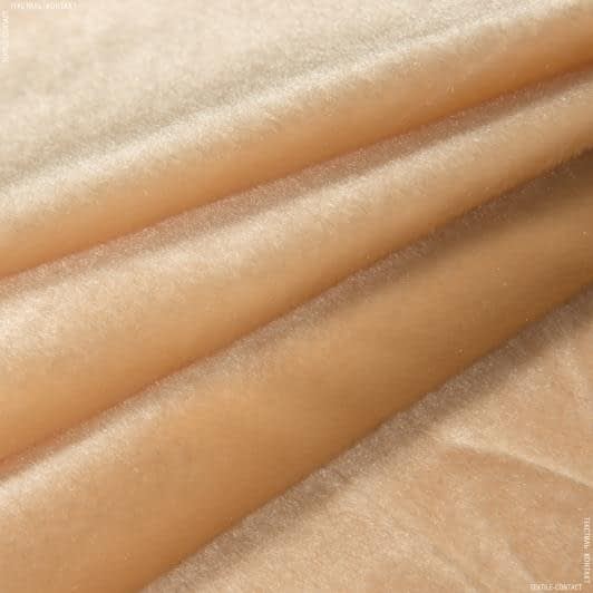 Ткани для декоративных подушек - Велюр светло-абрикосовый