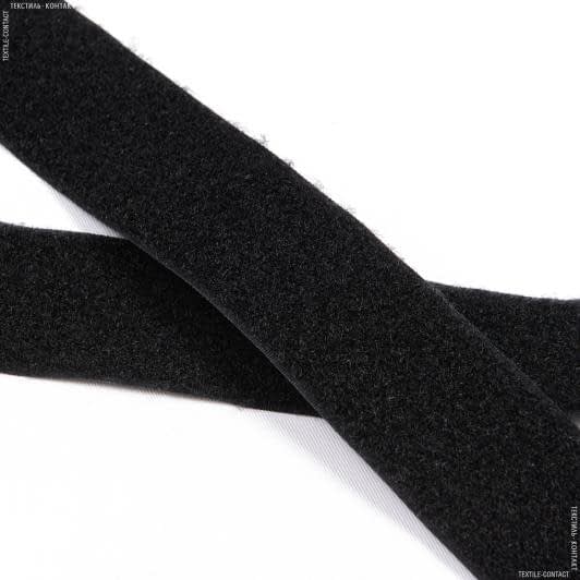 Ткани для декора - Липучка Велкро пришивная мягкая часть черная 40мм/25м