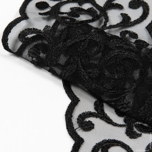 Ткани для скрапбукинга - Декоративное кружево Адриана черный 14.5 см