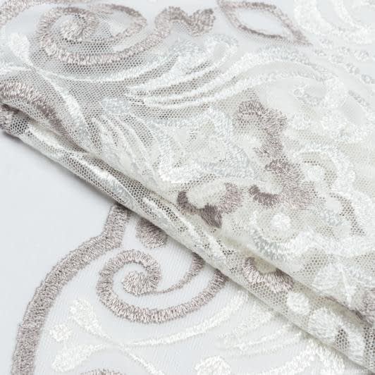 Ткани все ткани - Декоративное кружево Вазари цвет молочно-серый 22 см