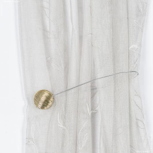 Ткани для декора - Магнитный подхват Круг золото d-43мм, с тросиком 43.5 см