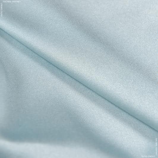 Ткани для сорочек и пижам - Атлас шелк натуральный стрейч мятно-голубой