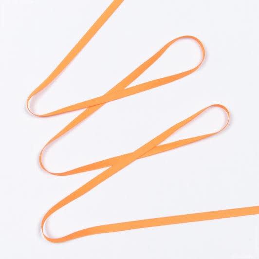 Тканини фурнітура для декора - Репсова стрічка Грогрен помаранчева 7 мм