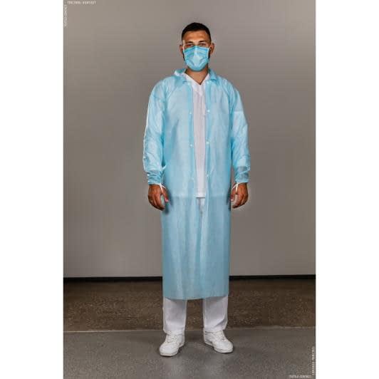 Ткани защитные костюмы - Халат медицинский одноразовый на кнопках (герметизация швов ультразвуком) M