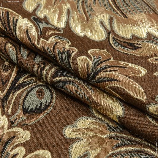 Ткани гобелен - Гобелен Лувр вензель  коричневый