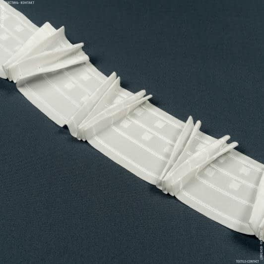 Ткани фурнитура для декора - Тесьма шторная Двойная V-образная матовая КС-1:2.5 100мм±0.5мм/100м