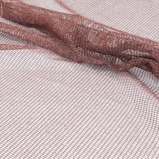 Ткани horeca - Тюль сетка Герда меланж цвет бургунди с утяжелителем