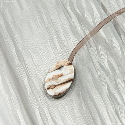 Ткани фурнитура для декора - Магнитный подхват Танго на тесьме коричневый 65х60 мм