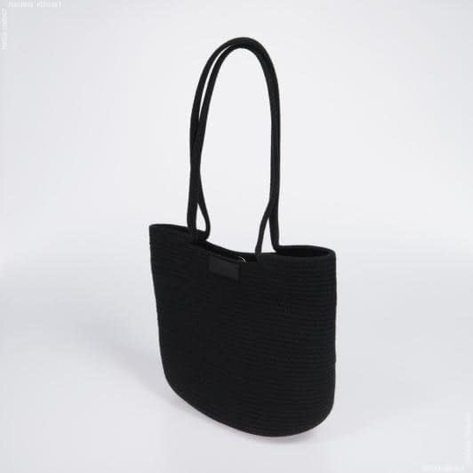 Ткани сумка шоппер - Сумка с шнура Knot Bag средняя черная  М