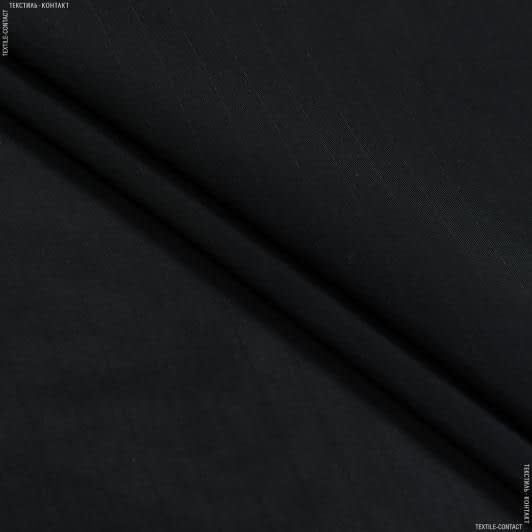 Ткани для одежды - Шифон черный в микрополоску