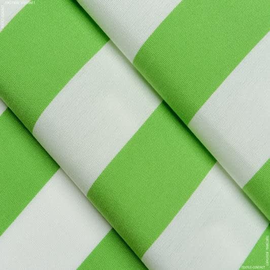Ткани портьерные ткани - Дралон полоса /LISTADO молочная, зеленая