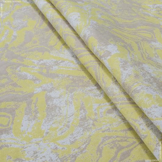 Ткани для римских штор - Жаккард Трамонтана желтый, молочный