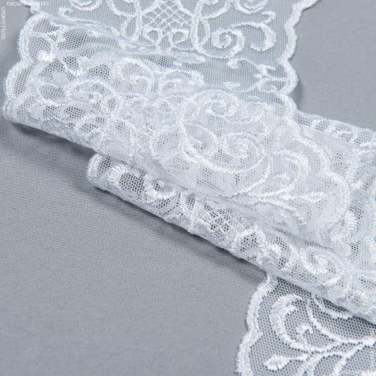 Ткани для рукоделия - Декоративное кружево Ливия цвет белый 16 см
