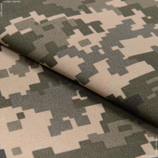 Ткани для военной формы - Плащевая SOFTSHELL на флисе камуфляж пиксель ВСУ