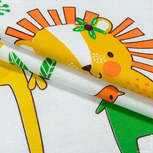 Ткани для детского постельного белья - Бязь ТКЧ набивная мадагаскар желто-зеленые