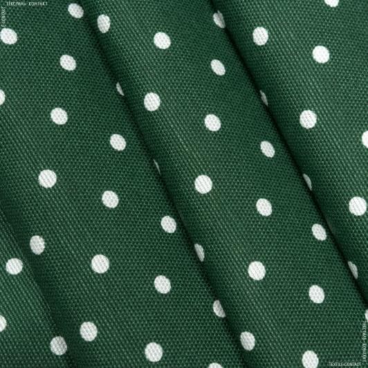 Ткани для декора - Декоративная ткань Джойфул горох белый фон зеленый