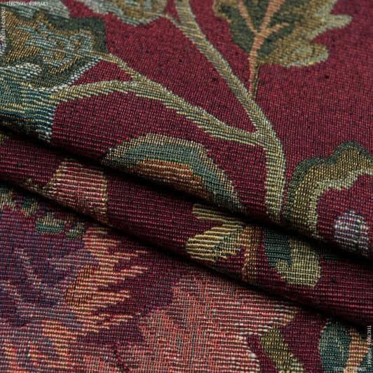 Ткани портьерные ткани - Гобелен Сантана фон бордо