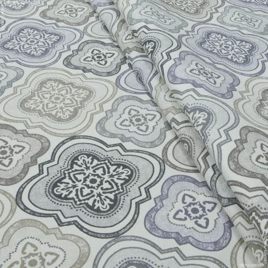 Ткани все ткани - Декоративная ткань панама Кема серый, бежевый