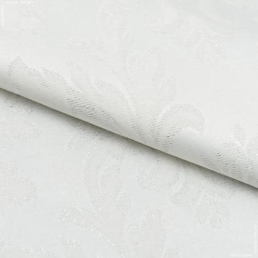 Ткани для декора - Ткань с акриловой пропиткой жаккард Бари молочная , серебро