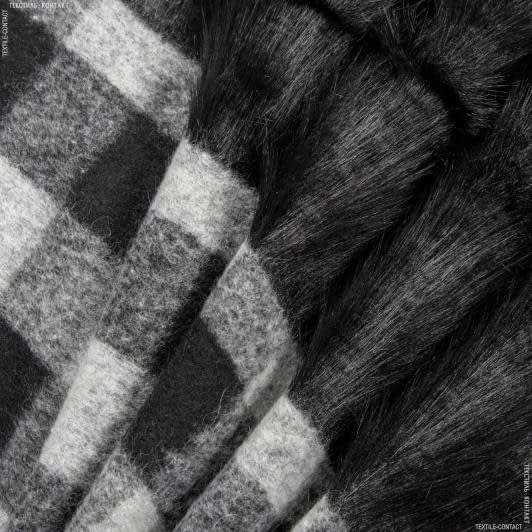 Ткани для верхней одежды - Пальтовая Seul Jagq серо-черная