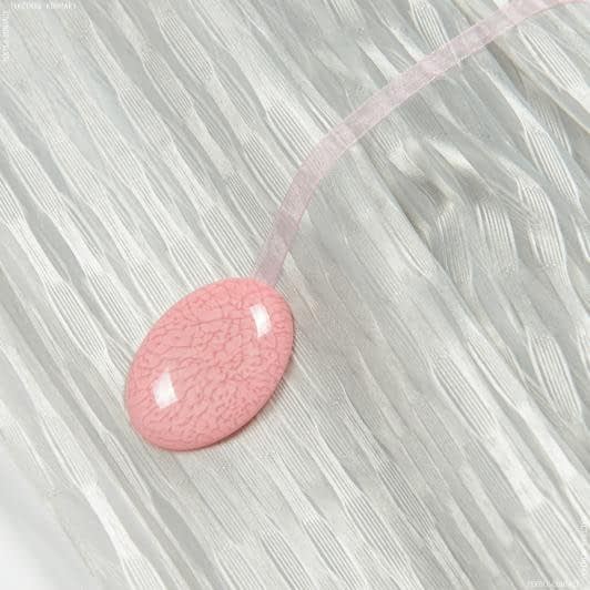 Ткани фурнитура для декора - Магнитный подхват Танго на тесьме розовый 55х35 мм