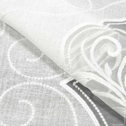Ткани для декора - Тюль вышивка Флорентина молочный,беж (купон)