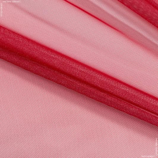 Ткани для декора - Тюль сетка Грек красная с утяжелителем