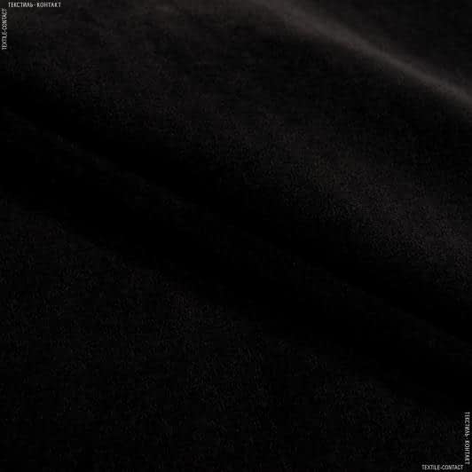 Ткани для мебели - Велюр Роял с огнеупорной пропиткой черный СТОК