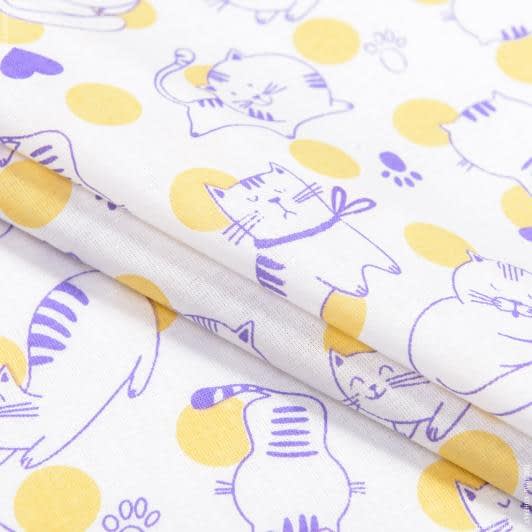 Ткани для сорочек и пижам - Ситец 67-ТКЧ детский коты