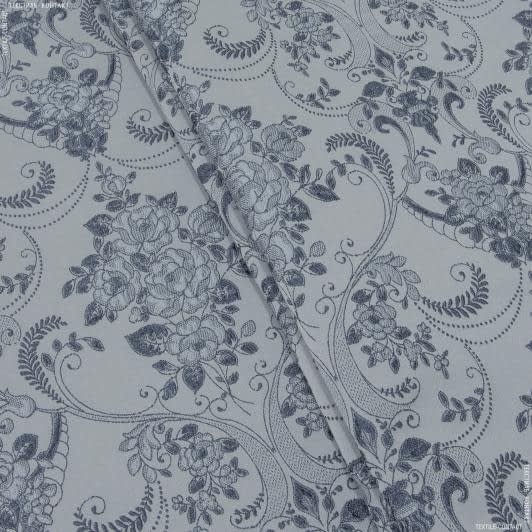 Ткани все ткани - Жаккард Полди цветы серый графит