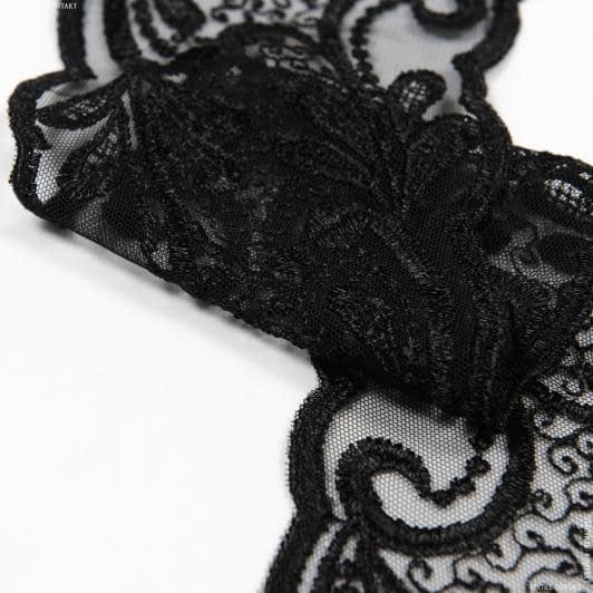 Ткани для тильд - Декоративное кружево Мелани черный 10.5 см