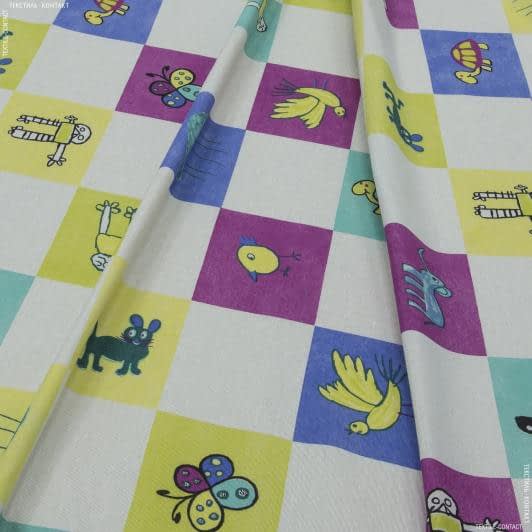 Ткани для скрапбукинга - Декоративная ткань лонета Крайон детские картинки
