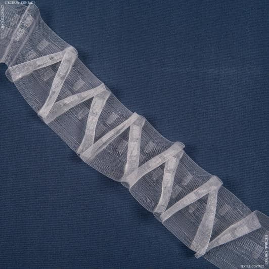 Ткани фурнитура для декора - Тесьма шторная Зиг-заг прозрачная КС-1:2.5 80мм±0.5мм /100м