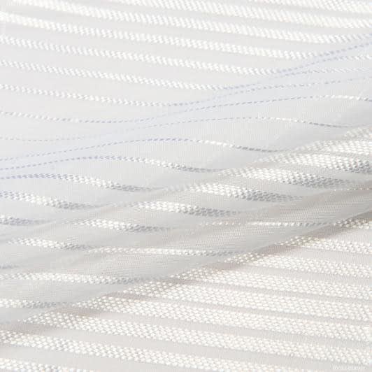 Ткани вуаль - Тюль вуаль полоса белый