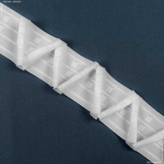 Ткани фурнитура для декора - Тесьма шторная Зиг-заг матовая КС-1:2 80мм±0.5мм /100м