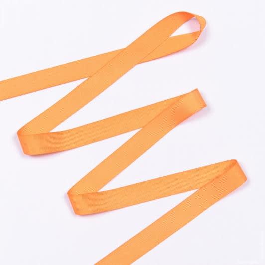 Ткани фурнитура для декора - Репсовая лента Грогрен  оранжевая 20 мм