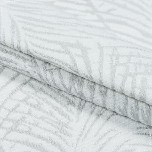 Ткани жаккард - Декоративная ткань Ватсон листья фон св.серый