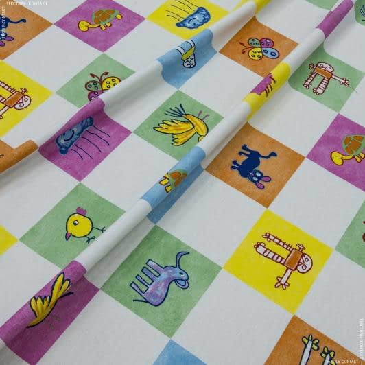 Ткани для рукоделия - Декоративная ткань лонета Крайон детские картинки