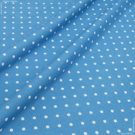 Ткани для юбок - Декоративная ткань Севилла горох небесно-голубой