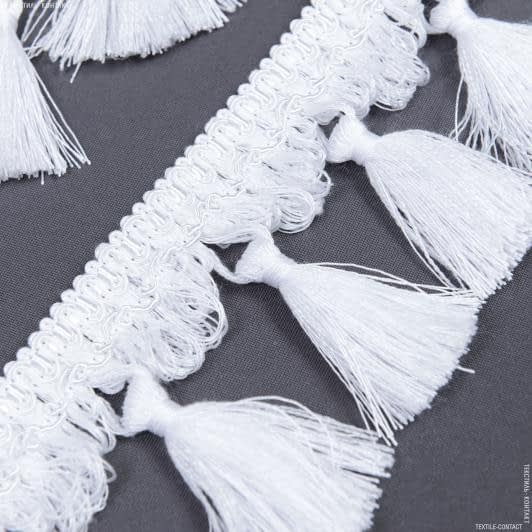Ткани для декора - Бахрома Фиджи кисточка цвет белая