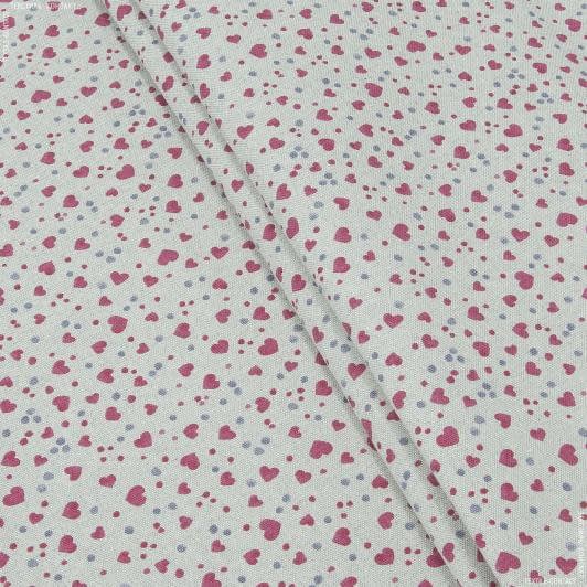 Ткани для рукоделия - Декоративная ткань Гооден сердечки розовые