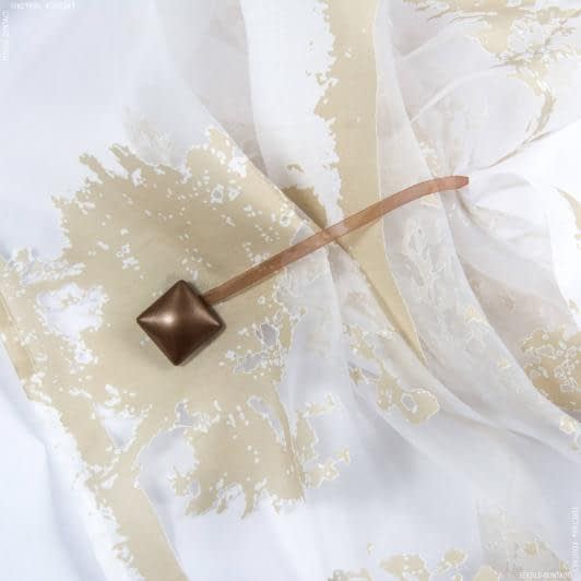 Ткани фурнитура для декора - Магнитный подхват Квадрат на тесьме коричневый 30Х30мм.