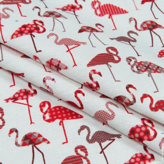 Ткани для римских штор - Декоративная ткань Фламинго мелкий красный