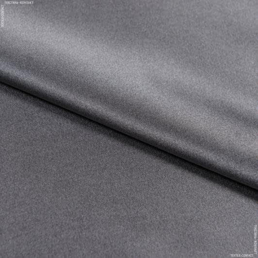 Ткани для сорочек и пижам - Атлас шелк натуральный стрейч темно-серый
