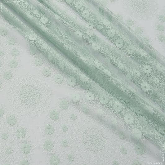 Ткани гардинное полотно (гипюр) - Гардинное полотно /гипюр Мирабелла голубая лазурь